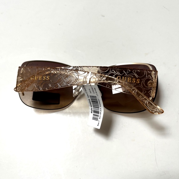 New Original GUESS Wrap Around Sunglasses GO00034 Acetate Embossed Transparent